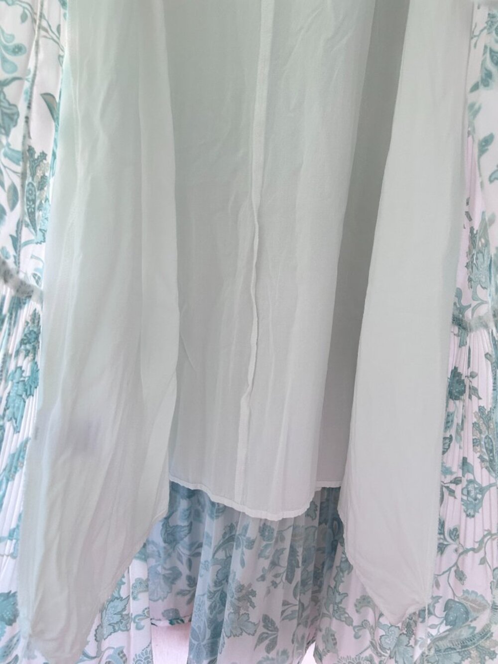 Current Air Tony Tiered Midi Dress in Green Floral Size M Puff Sleeve Pleated - Picture 10 of 15